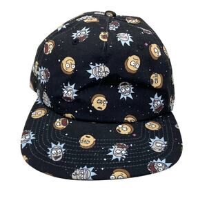 Rick & Morty Snapback Baseball Hat Cap Black Adjustable